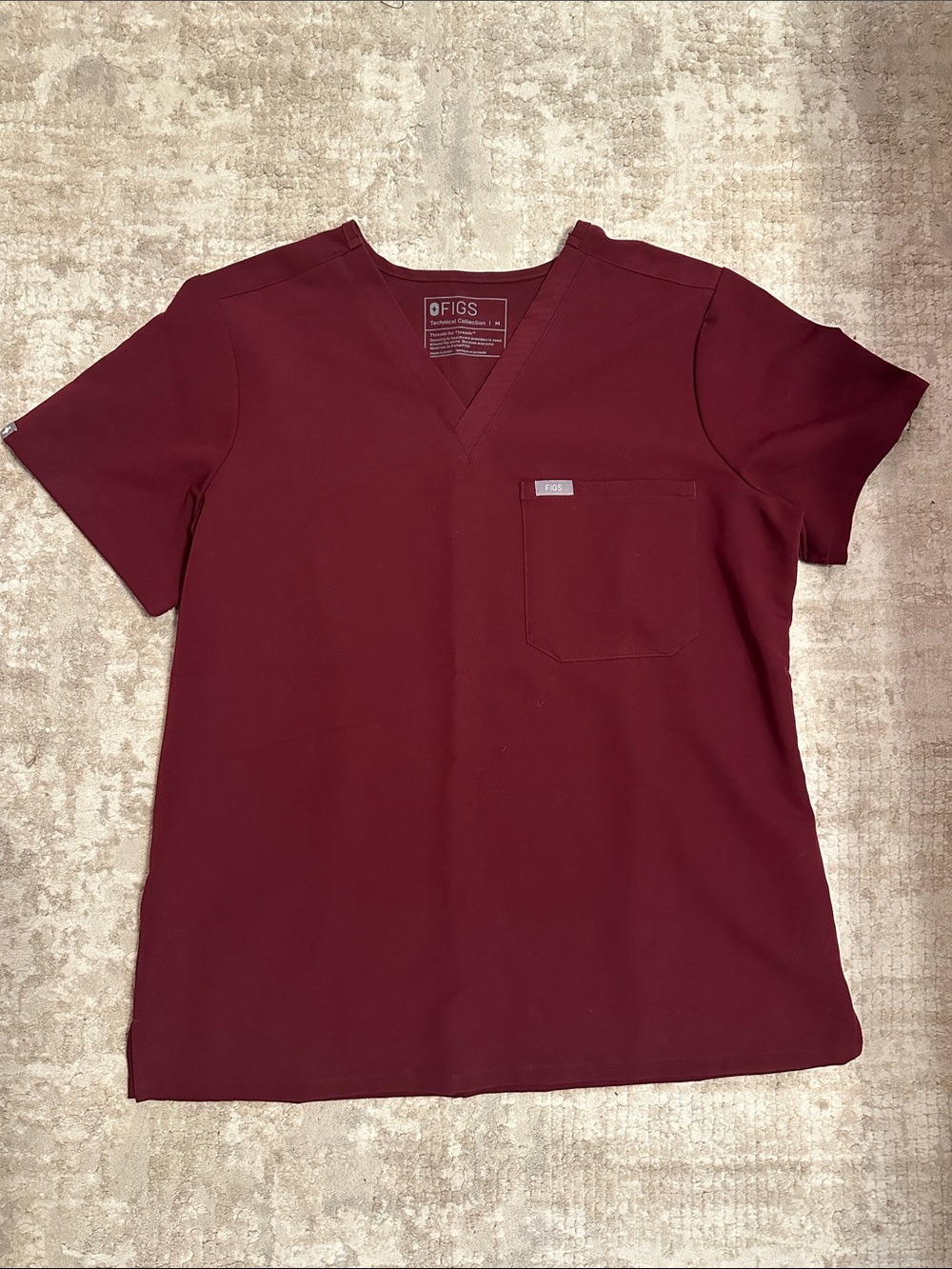 FIGS Burgundy Scrub Top